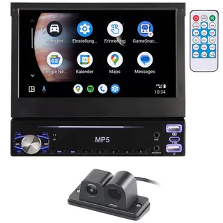 CREASONO Autoradio 1DIN Android: 1-DIN-Autoradio mit Apple CarPlay, Android Auto, Rückfahrkamera (DIN 1 Autoradio Bluetooth, DIN 1 Autoradio mit Display, Navi)