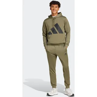 adidas Trainingsanzug ADIDAS SPORTSWEAR "M BL FT HD TS", Herren, Gr. XXL, grün (olive strata), Obermaterial: 100% Polyester, Sportanzüge Trainingsanzug, Set aus Hose und Hoodie, aus French-Terry-Material, zweiteilig