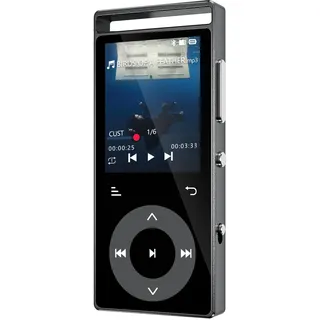 90GB MP3 Player Bluetooth 5.3, MP3-Player mit HiFi-Sound Touch-Tasten | MP3 mit Musik, Farbdisplay, Metallgehäuse, E-Book, FM-Radio, Kopfhörer, Speicher bis 128 GB erweiterbar (Schwarz)