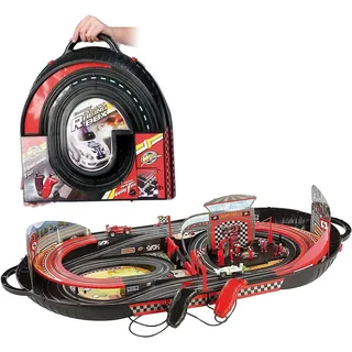 Playtastic Portable Rennbahn im Koffer - Komplett-Set mit 2 Autos