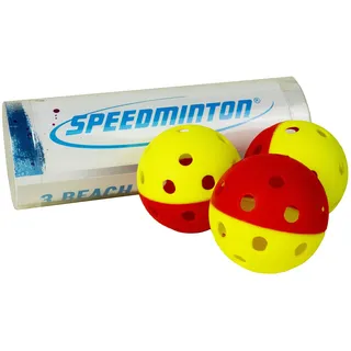 Speedminton Rubber Beach Paddle Balls for Smashball, Pro Kadima, Surfminton, Frescobol and Other Wooden/Plastic Racket Paddle Games, Yellow/Red (00854310007064)