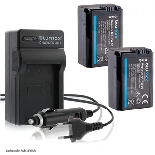 Blumax Set mit Lader für Sony NP-FW50 Alpha 6500 1080 mAh Kamera-Akku
