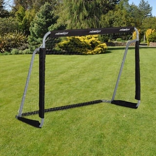 Relaxdays Fußballtor, Profi Soccertor für Kinder & Erwachsene, mit Tornetz, für Garten, HBT 110x150x75cm, grau/schwarz