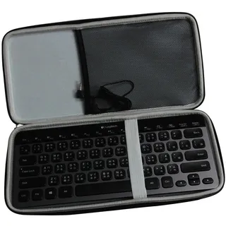 Hermitshell Travel EVA Tasche Schutz hülle Etui Tragetasche Beutel Compact Größen für Logitech K810 920-004292 K811 920-004161 Bluetooth Multi-Device Keyboard iPad/Tablet/Samsung Galaxy Tab/Fire HD/Apple iPad Mini Air Pro/Microsoft Surface