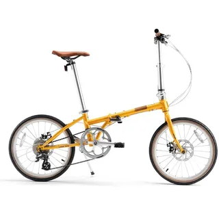 ROCKBROS VDS 20 Zoll Faltrad 8-Gang Altus Schaltung Klapprad, Komfort Faltfahrrad City Bike für Pendeln Gelb - Gelb