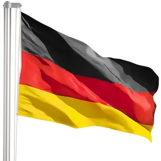 Brubaker Aluminium Fahnenmast inklusive Deutschlandflagge - Flaggenmast 6 m mit Erdhülse für Garten und Camping + Deutschland Flagge 150 x 90 cm