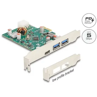 DeLock PCI Express x1 Karte zu 1 x extern USB Type-C Buchse PD 30 W