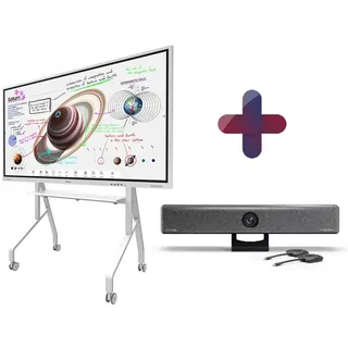 All-in-One Videokonferenzlösung Samsung Flip Pro WM85B, Neomounts FL50-525WH1, Barco Clickshare Bar Pro & Halterung