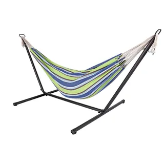 Spetebo Stabhängematte (Set, 2 St., Hängematte mit Gestell), Doppel Hängematte bunt