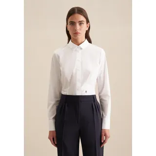 Seidensticker Klassische Bluse SEIDENSTICKER, Damen, Gr. S(36), weiß, 96% Baumwolle, 4% Elasthan, unifarben, slim fit, ohne Ausschnitt, Blusen, 1/1 Kragen Uni