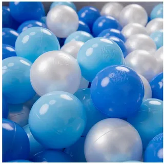 KiddyMoon 500/6Cm Kinder Bälle Für Bällebad Spielbälle Baby Plastikbälle Made In EU, Baby Blau/Blau/Perle