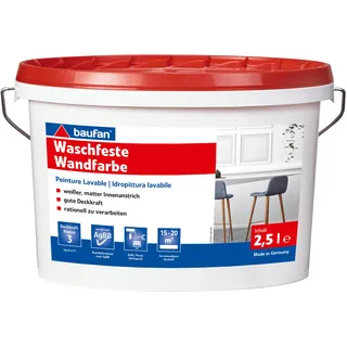 Baufan Waschfeste Wandfarbe Weiß 2,5 l