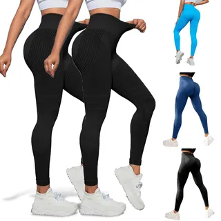 Anti-Cellulite Leggings,Leggins,3D-Kompressionsleggings,Anti Cellulite Leggings (L,2*Schwarz) - L
