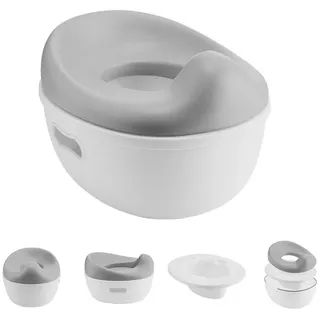 KIKKABOO Töpfchen 3 in 1 Trio, Toilettensitz, Tritthocker, rutschfeste Basis grau