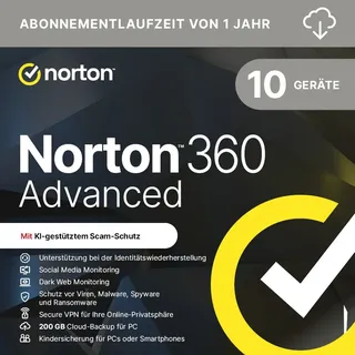 nortonlifelock ireland limited 360 Advanced 200GB 10 Geräte