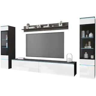 veneti Wohnwand Vera 4-tlg. ca. 240x130 (cm): B: 240 H: 130