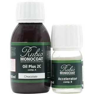 Rubio Monocoat Oil Plus 2C, Leinöl als ökologischer Holzschutz für den Innenbereich, schnell trocknendes Holzöl zur Holzbehandlung - Chocolate, 130 ml