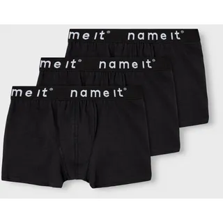 NAME IT Nkmboxer 3p Noos Unterhose, schwarz, 146/152, EU - 146-152