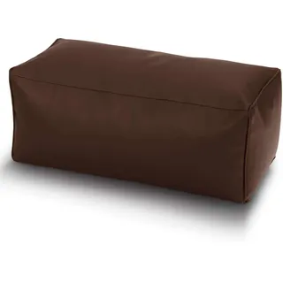Green Bean Sitzhocker aus Kunstleder - Pouf mit EPS Perlen Füllung - 70x33x28cm - perfekte Ergänzung zum Sitzsack - Sitzwürfel Fußhocker Dunkelbraun