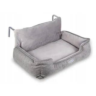Heizungsliege für Katzen Katzenbett Hängematte Fensterliegeplatz Plüsch Grau