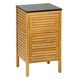 Dehner Outdoor-Küche Schrank, Southampton, ca. B50/H90/T50 cm, Schwarz, Hellbraun