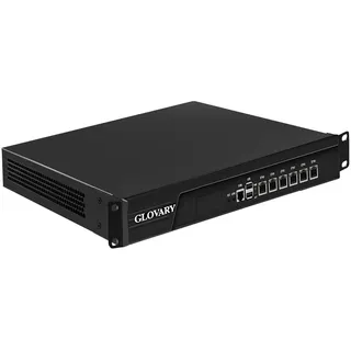 Glovary 1U Rackmount Firewall i3 3110M, 6 x i226V 2.5GbE LAN OPNsense Hardware, U6, AES-NI, Barebone, 19 Zoll Heimlabor Router PC, Netzwerk Firewall Appliance, VGA, COM