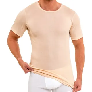 HERMKO Unterziehshirt 16800 Baumwolle/Modal, kurzarm Shirt, angenehm weich, Rundhalsausschnitt beige D 4 = EU S