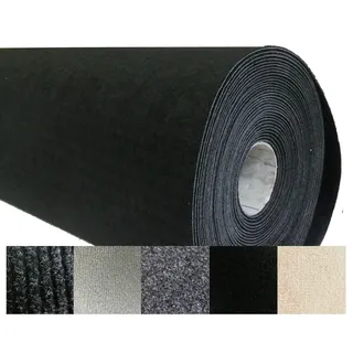 MERTEX stabiler fester Autoteppich Meterware Innenraumverkleidung Auskleide-Teppich individuell zuschneidbar für Camper- und Kfz-Ausbau Restauration Instandhaltung (Capri schwarz, 200 x 50 cm)