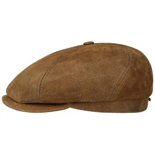 Stetson 6 Panel Flatcap Used-Look Leder Schirmmütze braun XL (60-61 cm) - XL