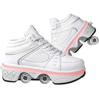 HUOQILIN Unisex-Kinder Skateboard Schuhe Kinderschuhe Mit Rollen Skate Shoes Rollen Schuhe Sportschuhe Laufschuhe Sneakers Mit Rollen Kinder Jungen Mädchen,EU39
