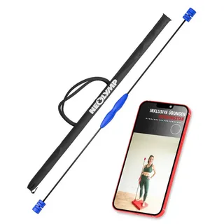 NEOLYMP Swingstick Schwingstab Fitness - Verstellbare Gewichte- Optimaler Schwingenschlag (Schwingstab inklusive Tragetasche und Video Anleitung, Schwingstab inklusive Tragetasche und Video Anleitung), Verstellbar & langlebig. Ideal für Anfänger-Profis. Inkl. Tragetasche blau