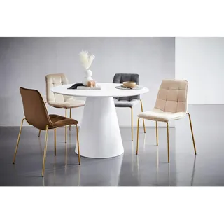 Mid.you Esstisch, Weiß, Holzwerkstoff, rund, rund, 120x76x120 cm, Esszimmer, Tische, Esstische