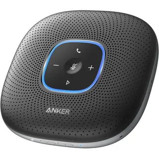 Anker PowerConf Bluetooth Konferenzlautsprecher mit 6 integrierten Mikrofonen, verbesserter Tonaufnahme, 24 St. Akku, USB-C Konnektivität, für Homeoffice (Schwarz)