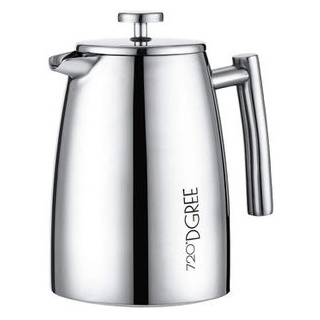 720°DGREE Edelstahl French “Sunrise“ - 1Liter - BPA-Frei - Kaffeebereiter, Pressstempelkanne, Pressfilterkanne mit permanent Filter - Elegante Kaffeekanne für 4-8 Tassen perfekten Kaffeegenuss