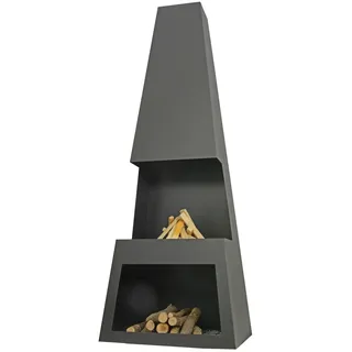 YERD Terrassenofen Garten Kamin Feuerstelle Feuersäule Pular L Black Gartenkami