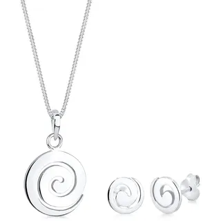 Elli Damen Schmuckset Spirale Anhänger basic modern in 925 Sterling Silber | 925 Silber, Länge 45 cm