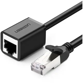 UGREEN Verlängerungskabel Ethernet RJ45 Cat 6 FTP 1000Mbps Adapter Intetnet Kabel, Schwarz