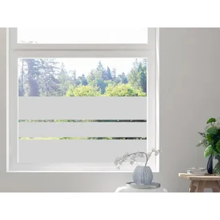 GRAZDesign Fensterfolie Blickdicht Streifen | Sichtschutzfolie für Fenster, Dusche, Glastür | Selbstklebende Folie als Sichtschutz 3 Streifen - 70x57cm / 3 Streifen