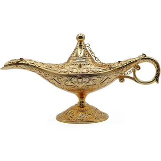 AVESON Aladdin Lampe Deko, Genie Licht Lampe Aladdin Wunderlampe Licht Magie Genie Licht Hohle Legende Lampe Luxusausführung Vintage-Stil Sammlerstück Geschenk