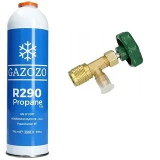 Kältemittel R290 Propan - 370G / 750ml Eckventil-Stechventil Propan Einwegdose