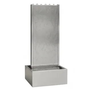 Köhko Gartenbrunnen "MURO " mit LED aus Edelstahl Wasserwand für Garten Terrasse