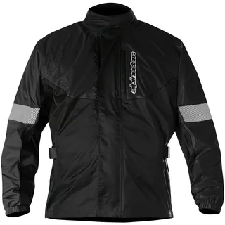 Alpinestars Hurricane Regenjacke Motorradüberzug Herren Regenjacke Motorrad-Regenüberzugsjacke Wasserdicht Atmungsaktiv Wanderjacke Leichte Windjacke Schwarz M (1er stück)