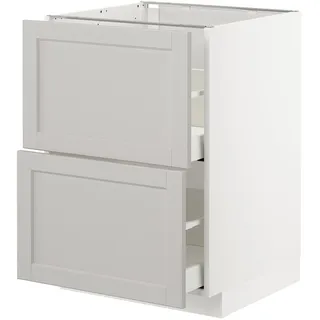 IKEA METOD Uschr 2 Fr/2 haho Sch weiß/Lerhyttan hellgrau 60x60 cm