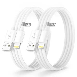 iPhone Lightning Kabel Original, USB Ladekabel 1M+1M 2Pack [MFi Zertifiziert], Schnellladekabel für Apple iPhone 14 13 12 11 Pro Max/X/8/7/6/5/iPad
