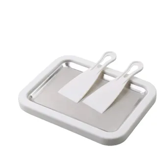 Eiscreme-Rollmaschine mit 2 Schabern, 26 x 21 cm, gefrierbar, für sofortige DIY-Eiscreme, Rollen, für hausgemachte Sahne, Sorbet zu Hause