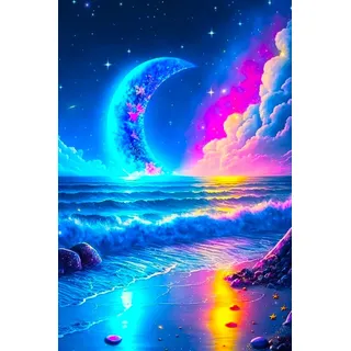 Diamond Painting AB Special - Strand im Mondschein