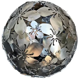 Jürgen Bocker - Gartenambiente Dekokugel Dekokugel Flower Edelstahl matt Dekorationskugel Garten Ø 20 cm
