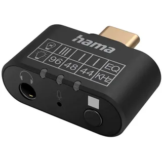 Hama USB-C auf 3,5 mm Klinke Adapter mit Mikrofon 0,15 m Schwarz