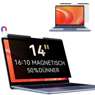 Makinda Magnetischer Laptop Sichtschutz für 14 Zoll Laptop 16:10, Anti Blaulicht Blendschutz Blickschutzfolie Displayschutz für Lenovo Hp Dell Acer Asus Thinkpad Envy Xps