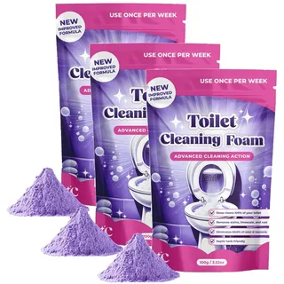 FizzClean Toilet Cleaner | Toilet Cleaning Foam, Insta-Action Cleanern Foams, Toilets Cleaning Powder, Touch Free Foaming Toilet Cleaner Limescale Remover Powder (3)